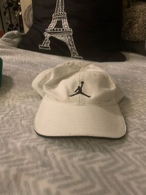 Nike White Hat with Black Jumpman Logo